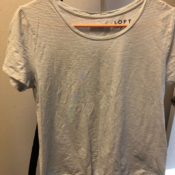 Loft Vintage Soft Blue and White Striped Tee with Tie Knot on the back - Picture 1 of 2